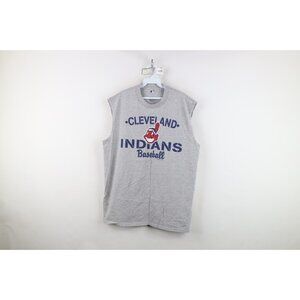 Vtg Y2K Mens XL Chief Wahoo Cleveland Indians Baseball Sleeveless Muscle T-Shirt